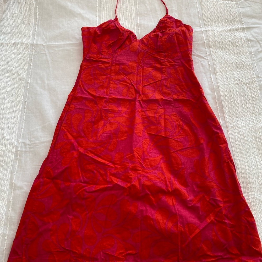 Summer cotton halter dress